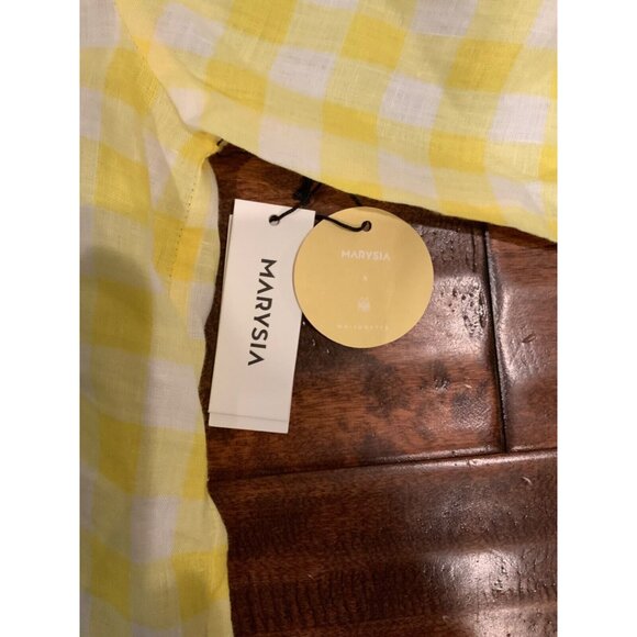 Marysia Bumby Yellow & White Plaid Hooded Cover-Up Top, Size 4, NWT! - Picture 6 of 10